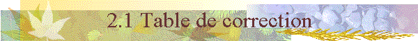 2.1 Table de correction