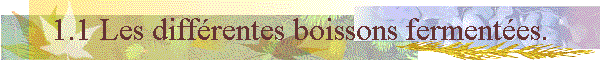 1.1 Les diffrentes boissons fermentes.